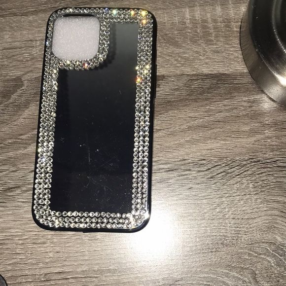 I-Phone 12 Pro max mirror case with rhinestone accents! - Picture 2 of 2